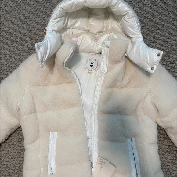Save the Duck White Fleece Puffer Coat - Picture 9 of 13